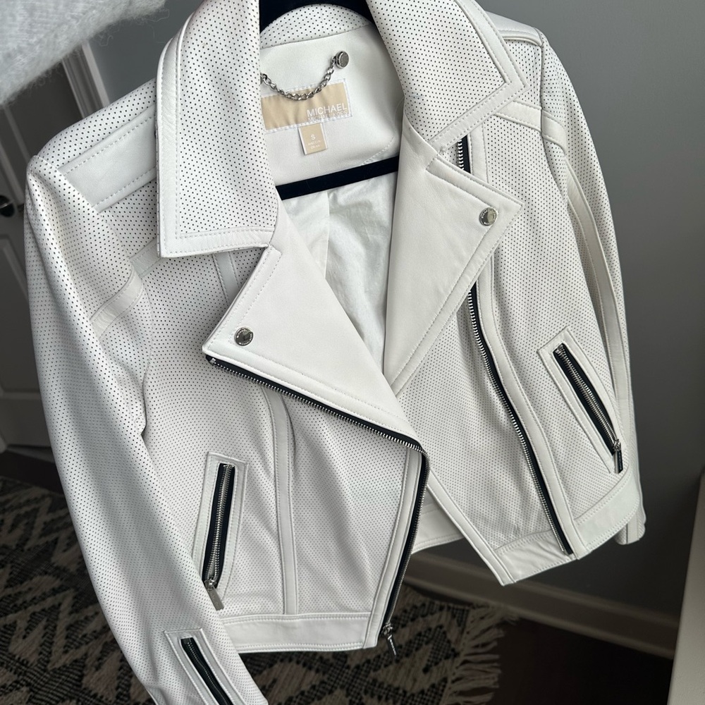 Michael Kors White Perforated Jacket
